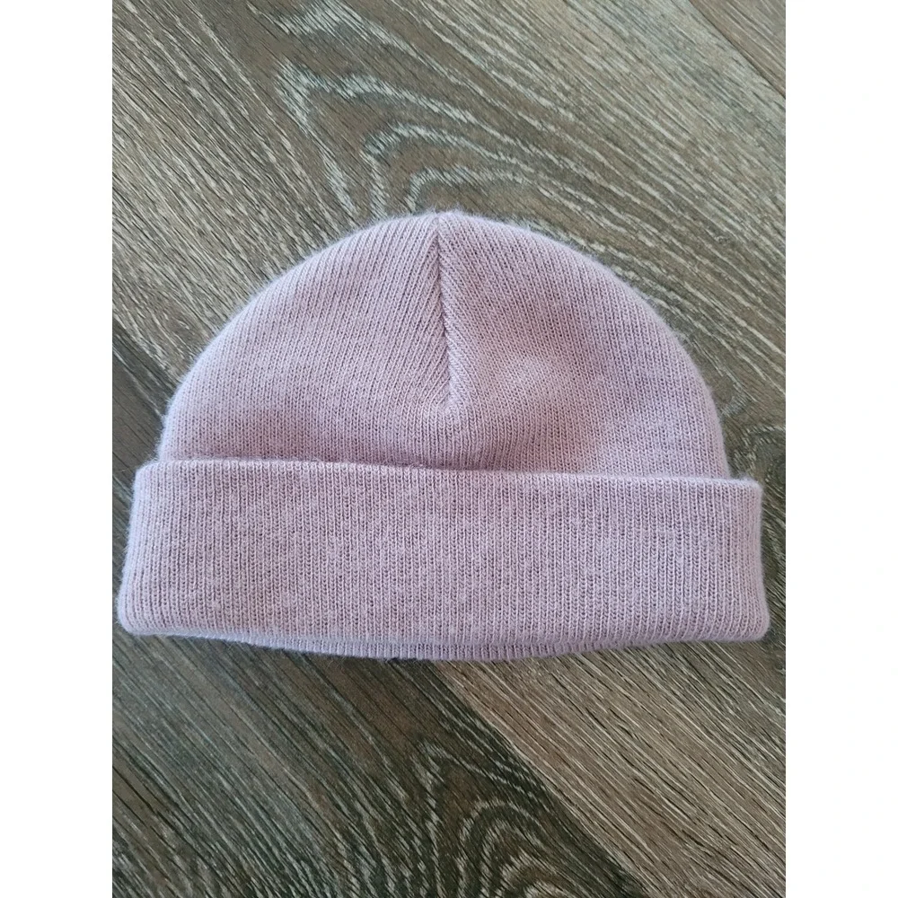 Herschel Supply Co Baby Beanie Pink Knit Logo Patch Infant Hat 0-6 Months #8